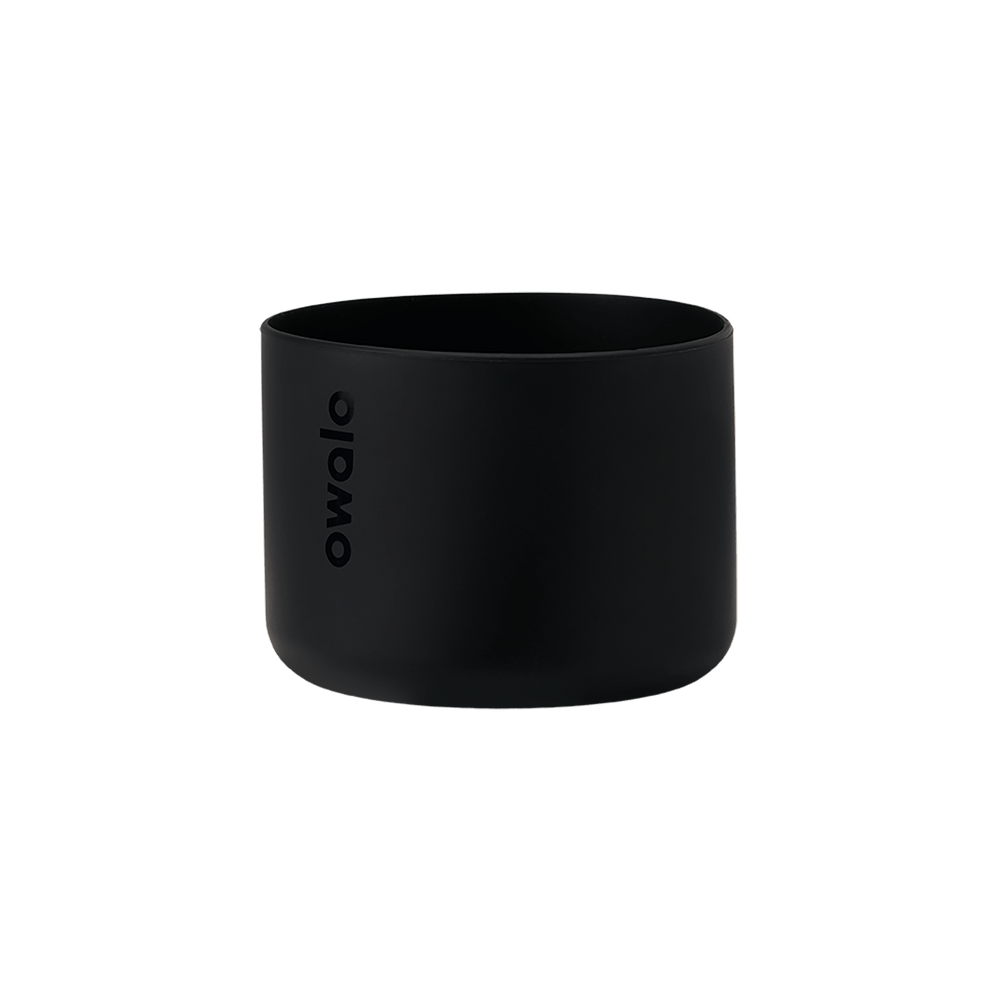 Bottle Boot 40oz in matte black silicone; showing open top rim
