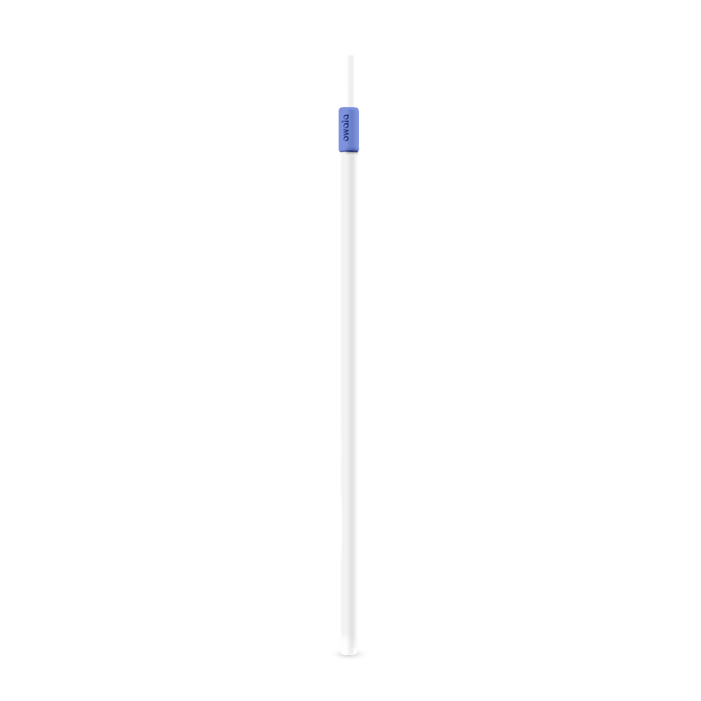 Owala Replacement Straw in white with a blue plastic connector clip near the top
