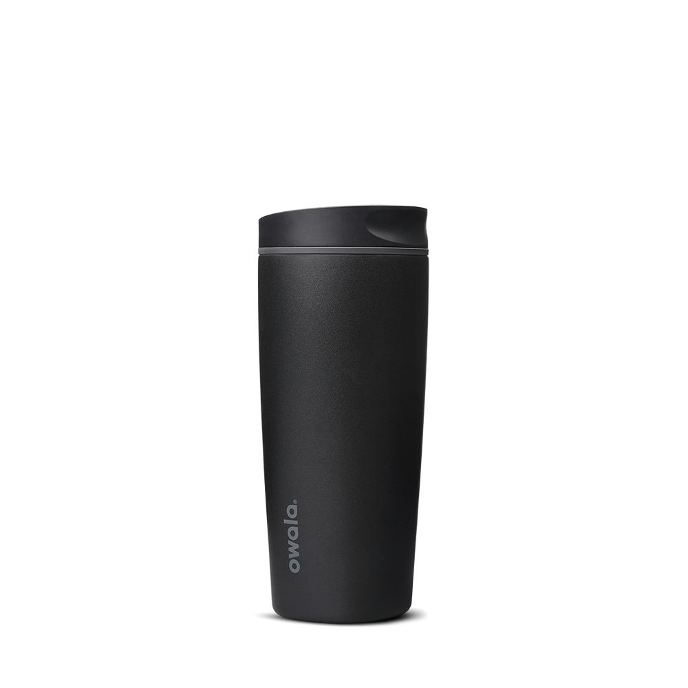 SmoothSip Slider 20oz in Very, Very Dark, matte black body with dark charcoal slider lid